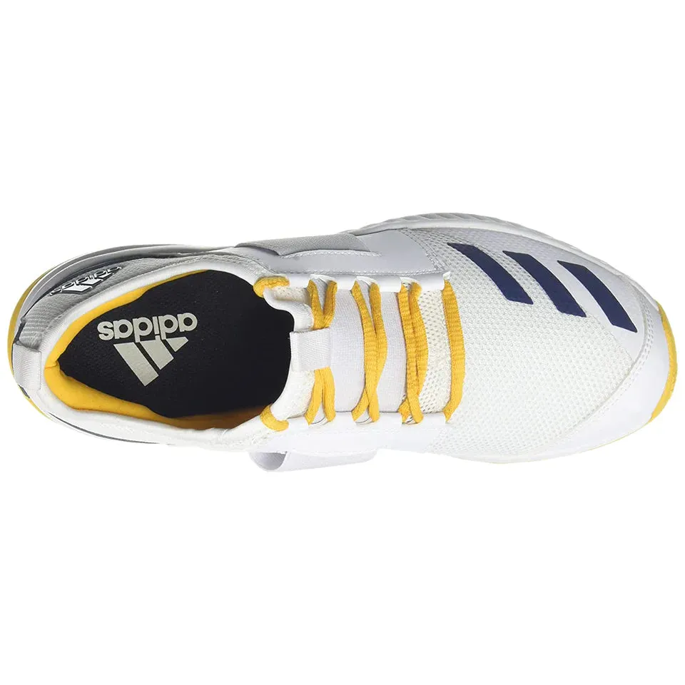 Adidas Cricup 21 Men's Cricket Shoes - Feather White/Tech Indigo/Active Gold