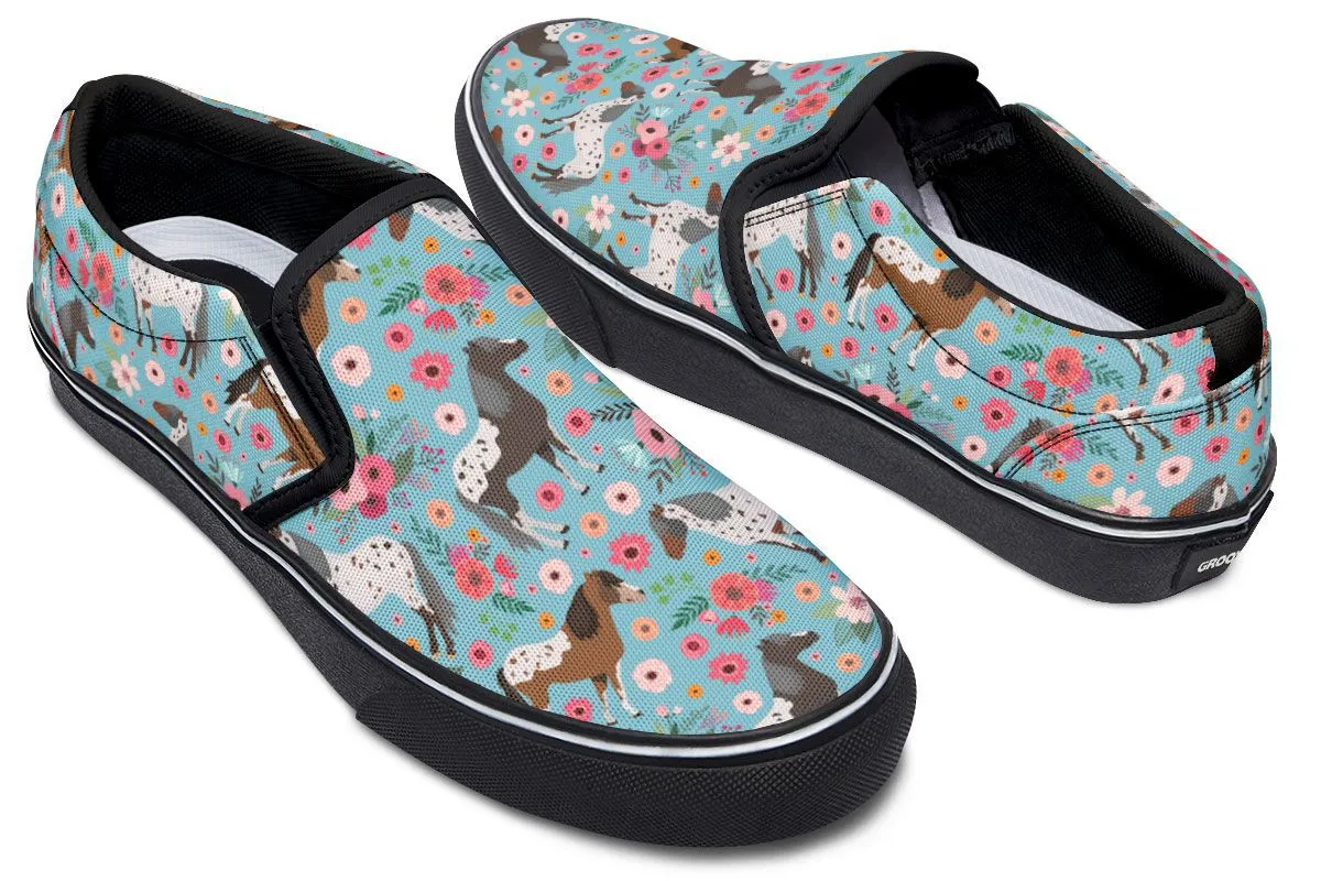 Appaloosa Horse Flower Slip-On Shoes