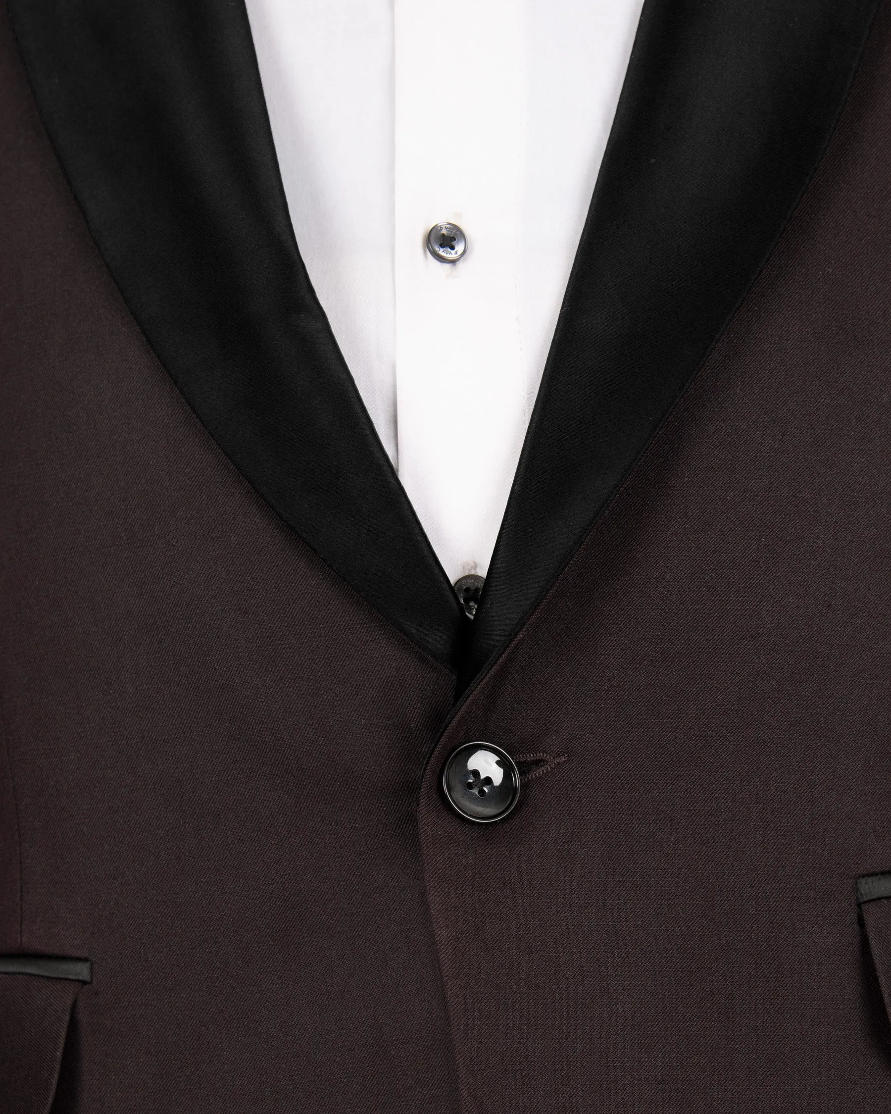 Aubergine Tuxedo Wool Rich Blazer