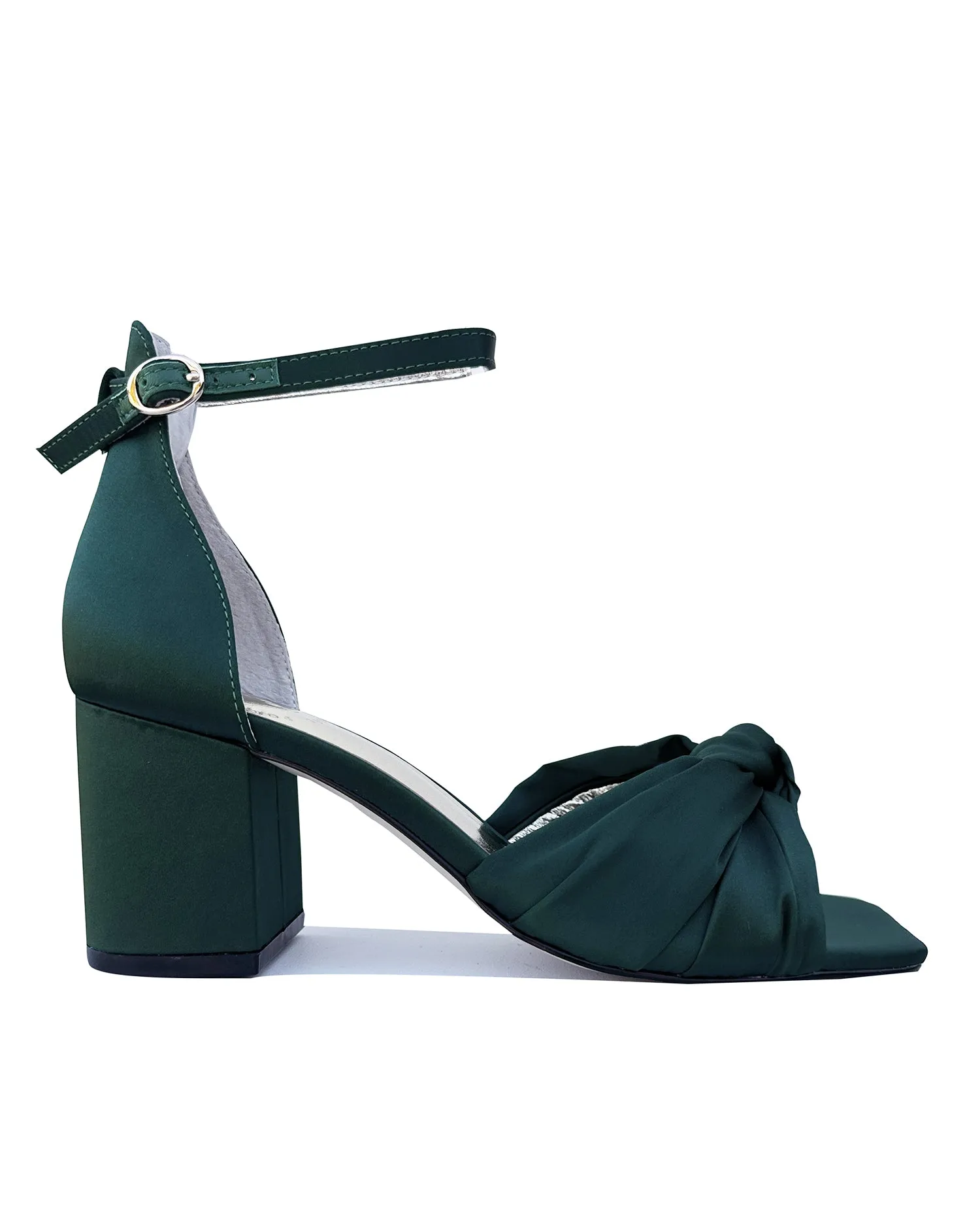 HONEY - EMERALD GREEN BOW SATIN WEDDING SHOES