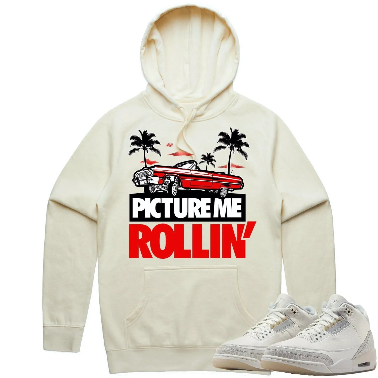 Jordan Retro 3 Craft Ivory 3s Hoodie to Match - RED PMR