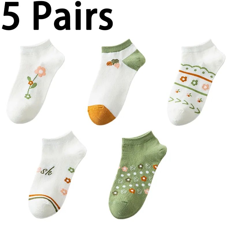 Kawaii Matcha Flower Socks