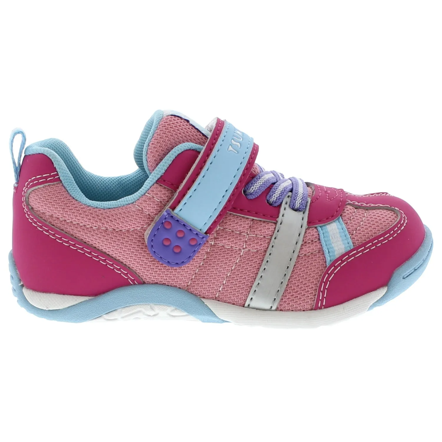 Kaz Kid's Casual Sneaker - Fuschia/Light Blue