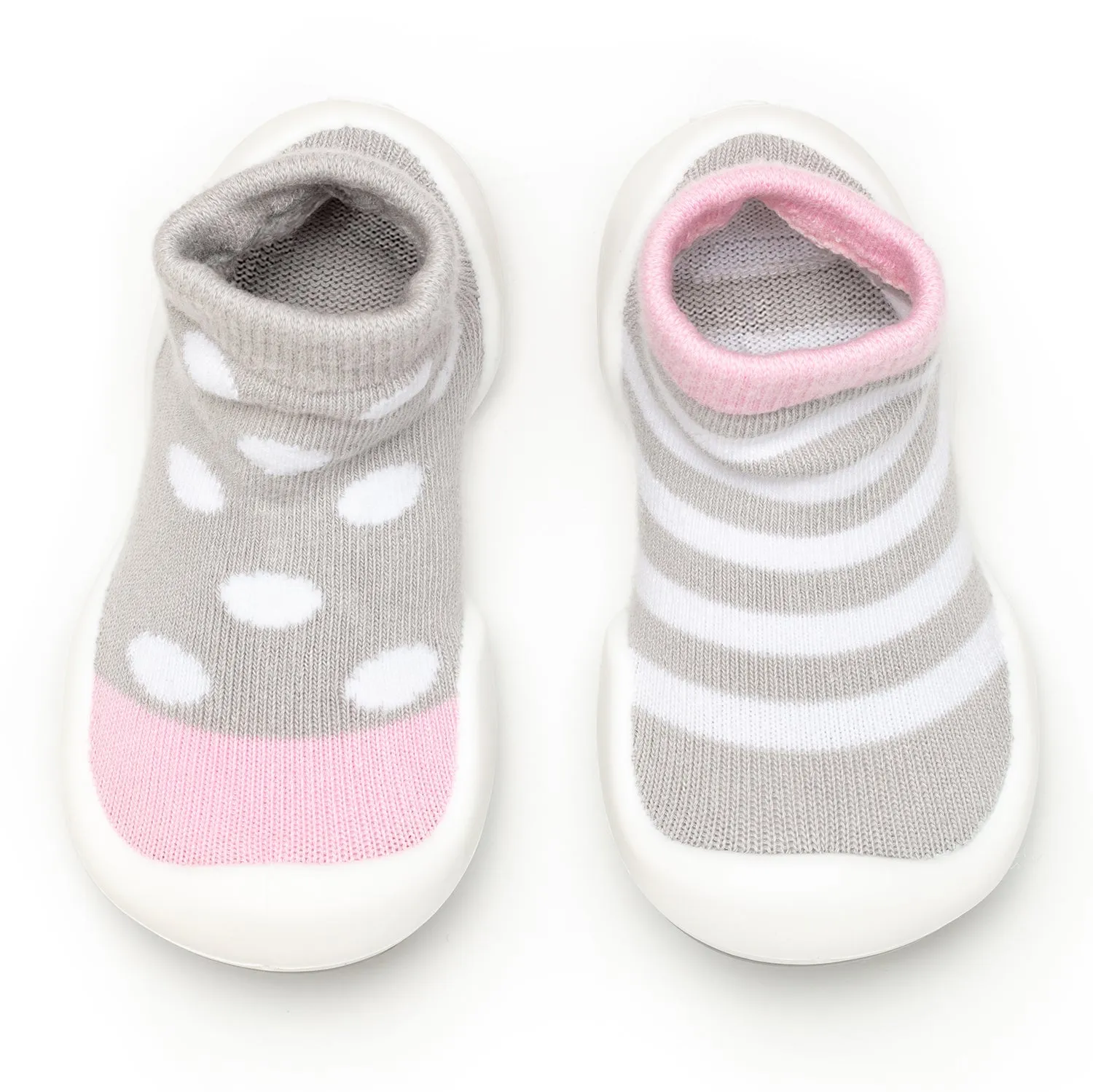 Komuello Baby Shoes - Dots & Stripes - Pink