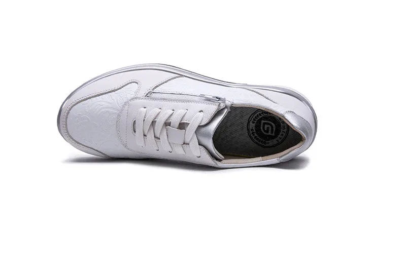 Ladies G-Comfort Lace Shoes Silver/White  R5581WF