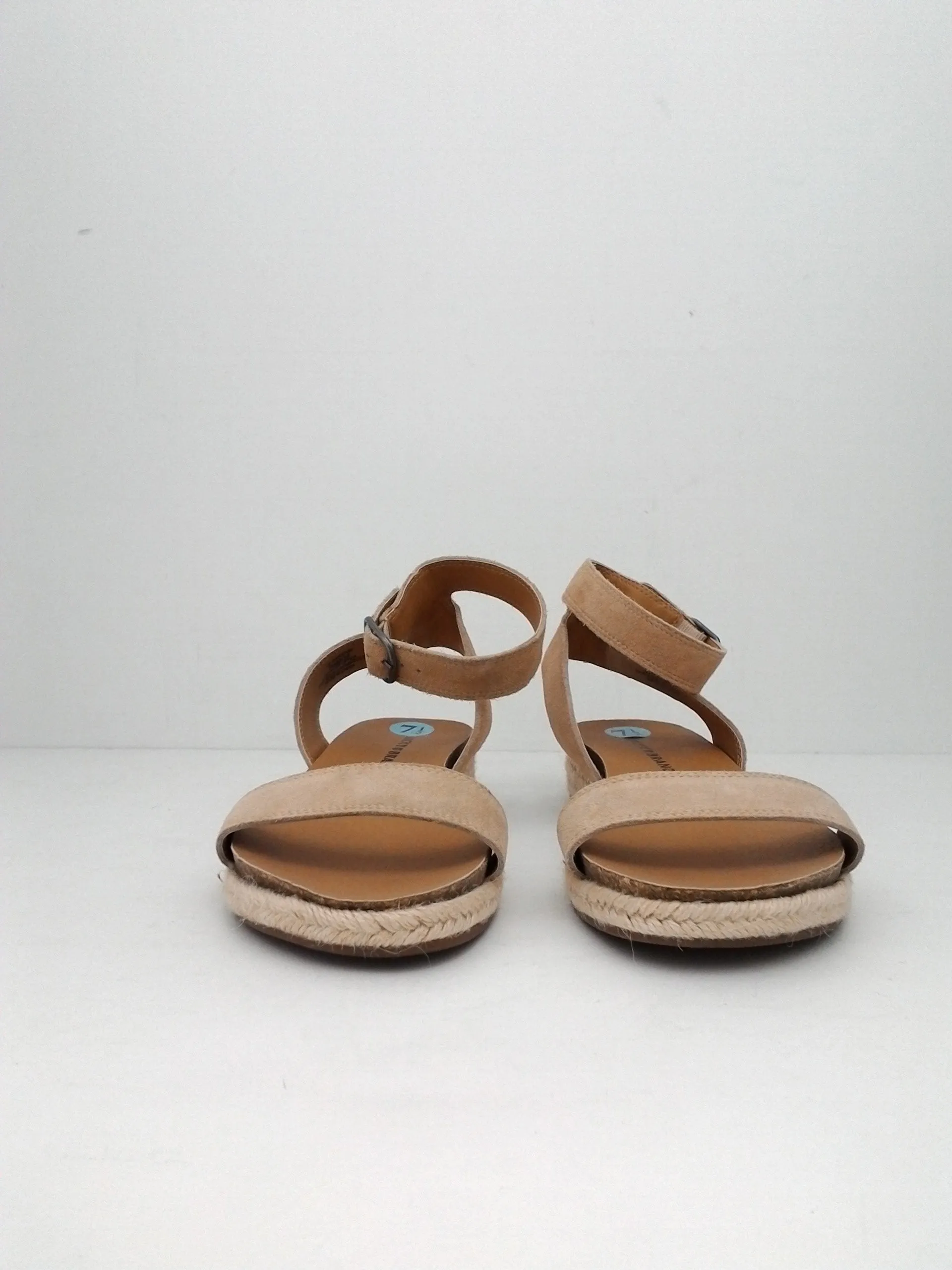 Lucky Brand Women's Garston Leather Flat Espadrille Sandal Size 7.5 M