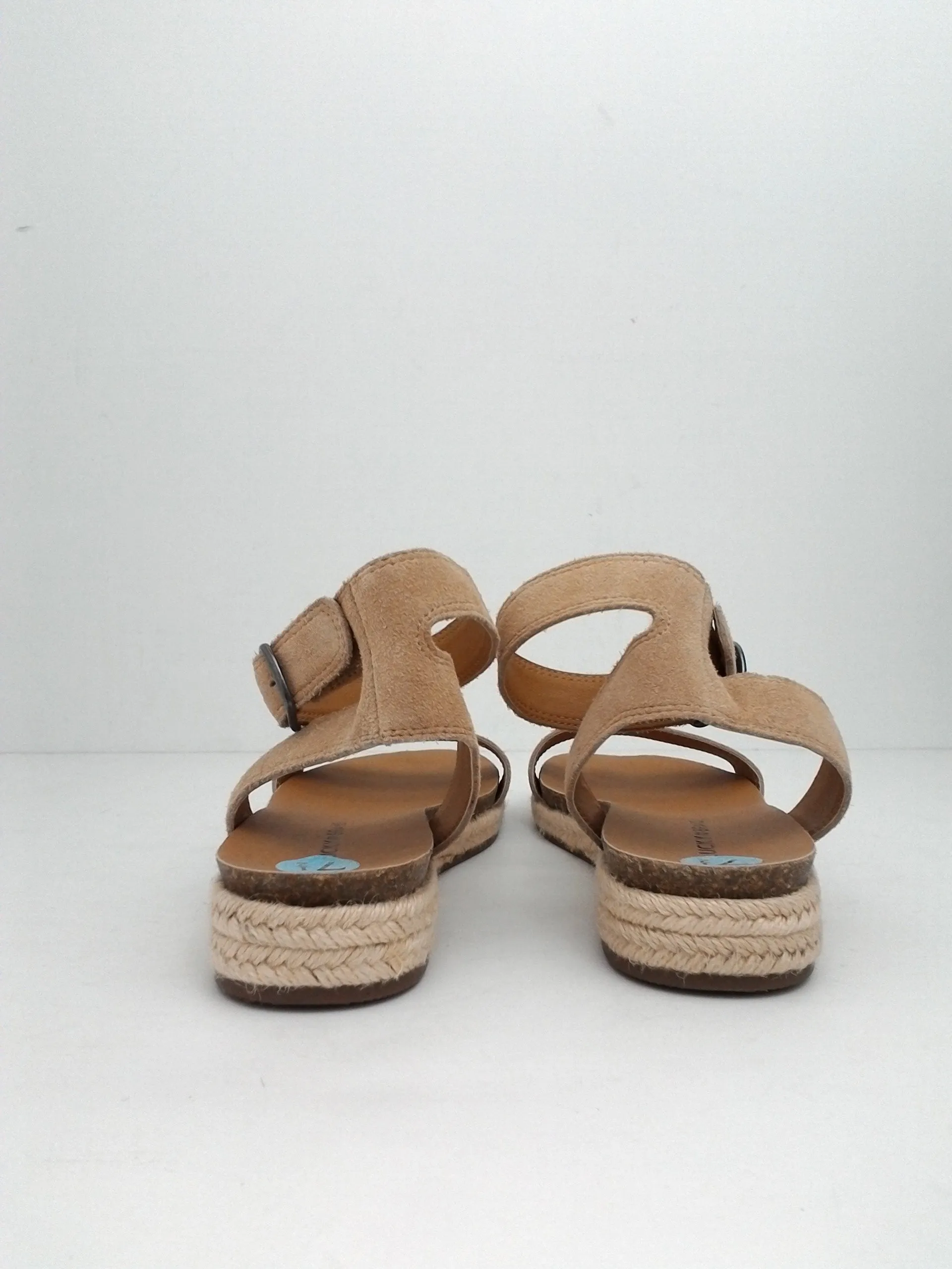 Lucky Brand Women's Garston Leather Flat Espadrille Sandal Size 7.5 M