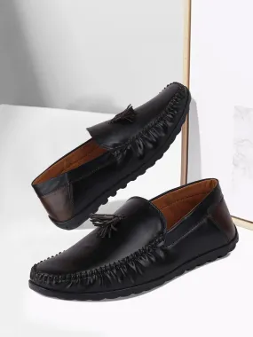 Men Black Casual Slip-On Loafers