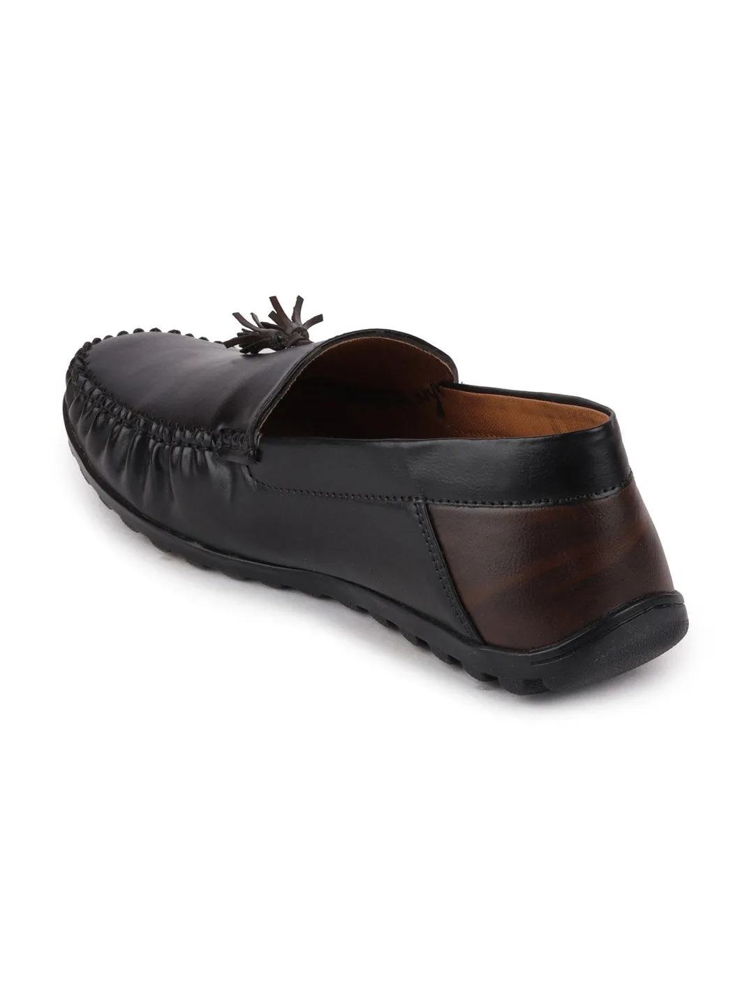 Men Black Casual Slip-On Loafers