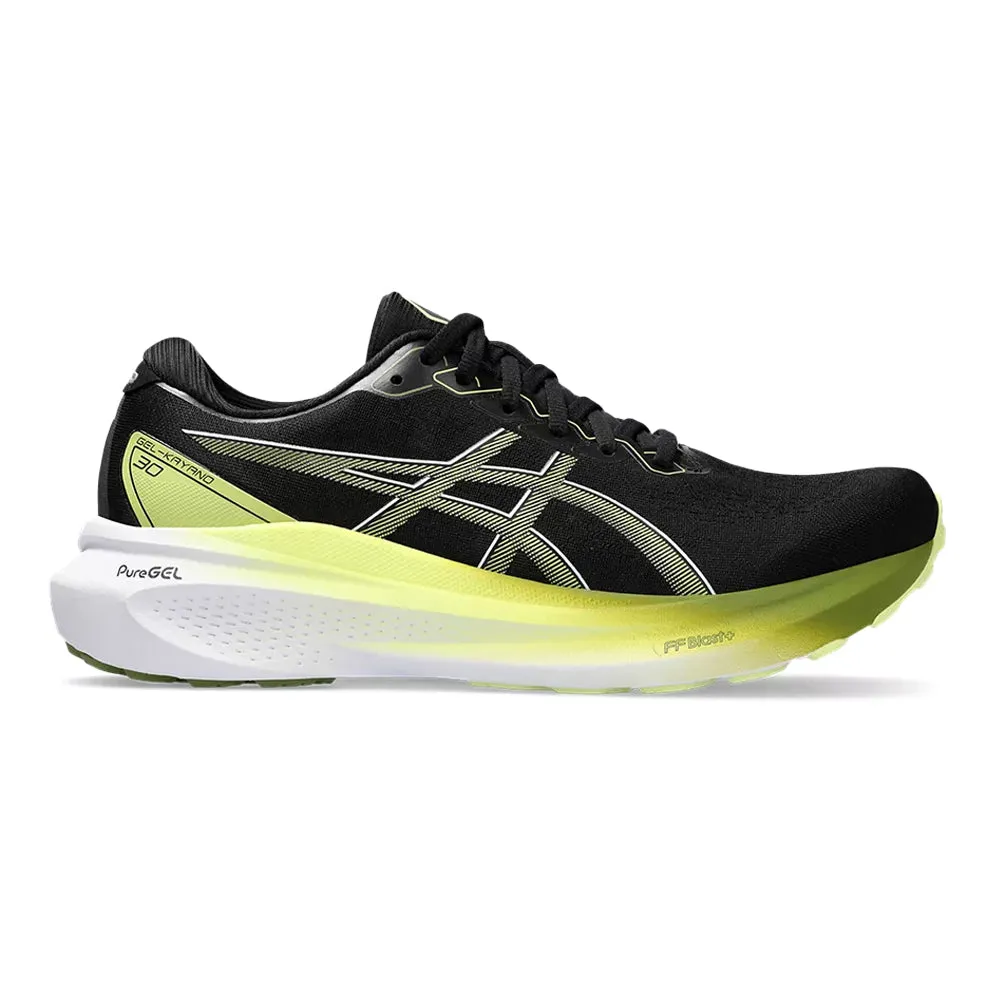 Men's Asics GEL-Kayano 30, Black/Glow Yellow, 7 4E Extra Wide