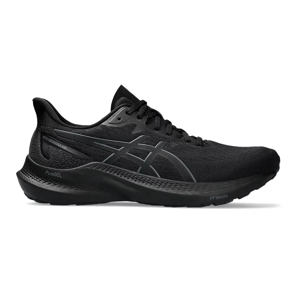 Men's Asics GT-2000 12, Black/Black, 10 D Medium