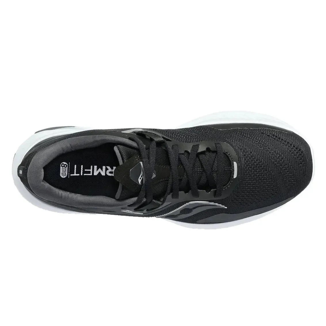 Mens Saucony Ride 15 (Wide) - Black / White