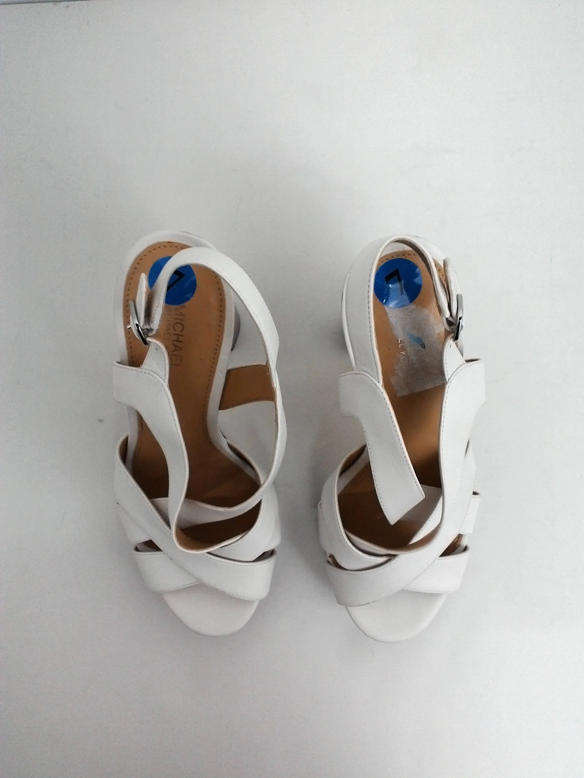 Michael Kors White Leather Platform Size 7