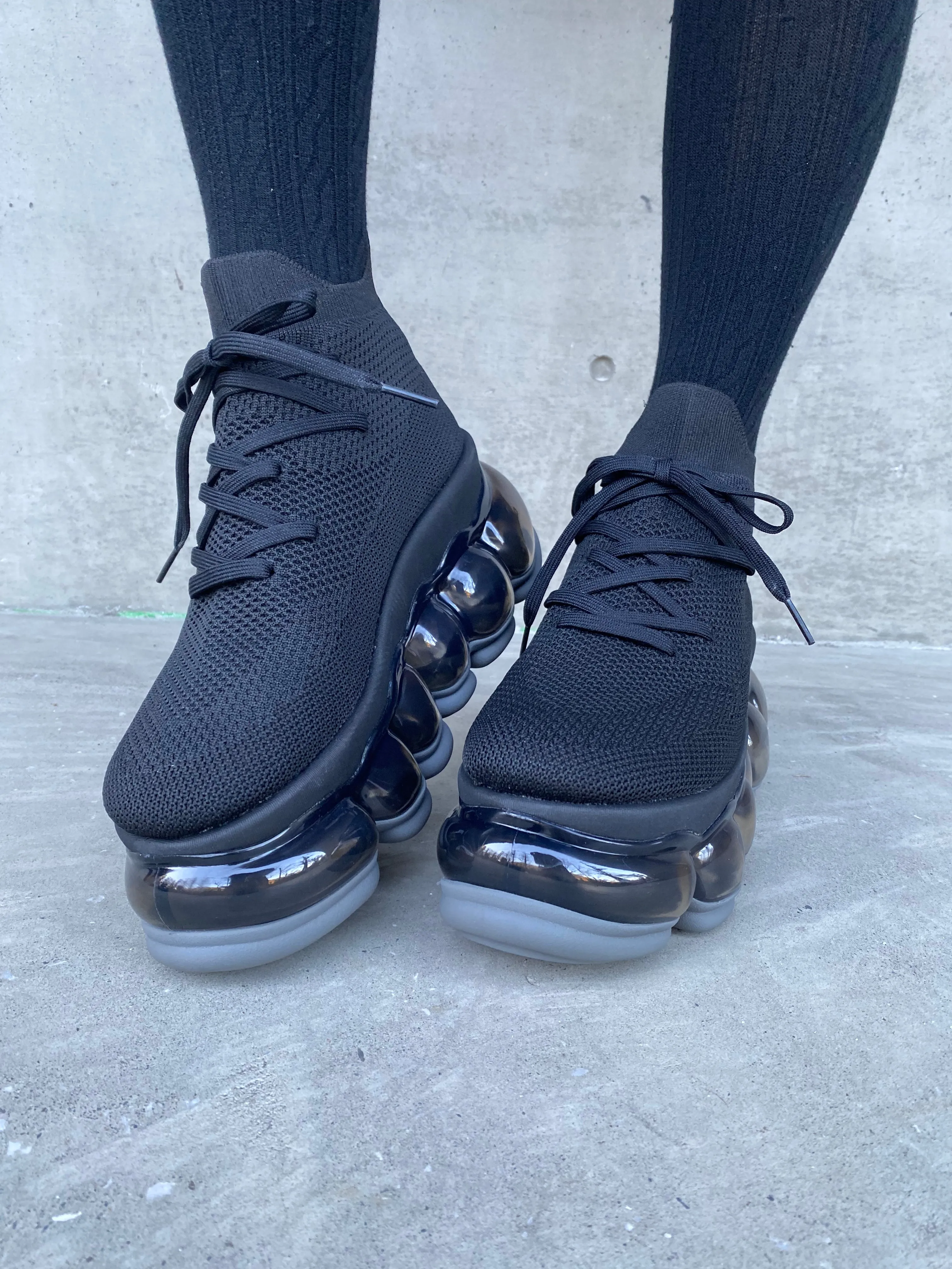 New "Jewelry" High Shoes / Gray Black