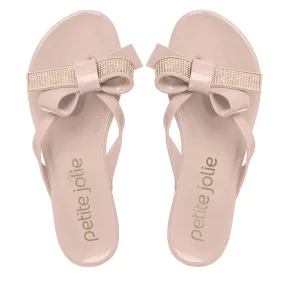 Nude Ouro Crystal Bow Sandal