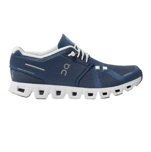 On Running Women's Cloud 5 Shoes - Denim / White