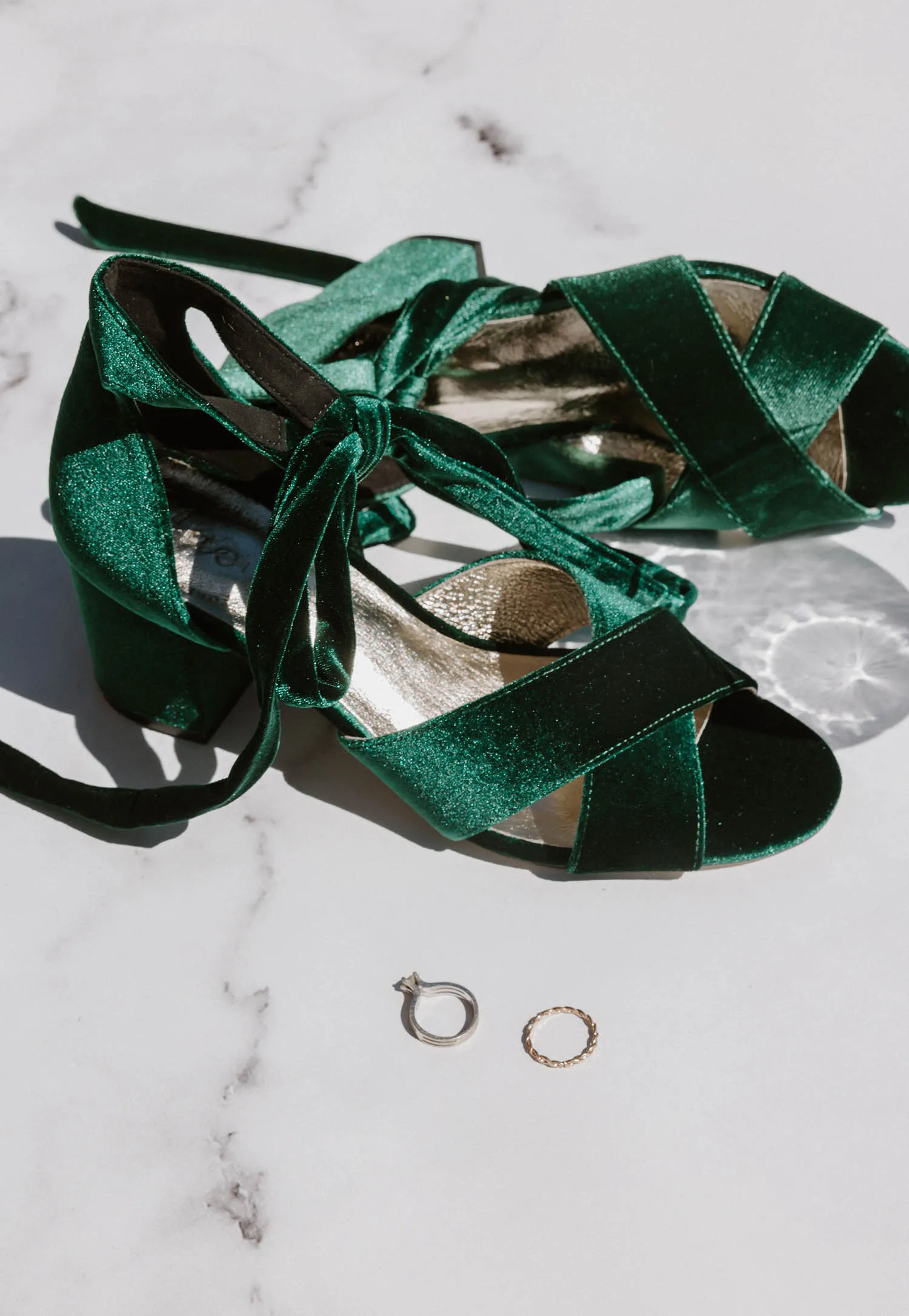 PASSION - EMERALD WEDDING SHOES LOW BLOCK HEEL