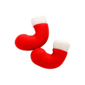 Polymer Clay Christmas Socks Stud Earrings