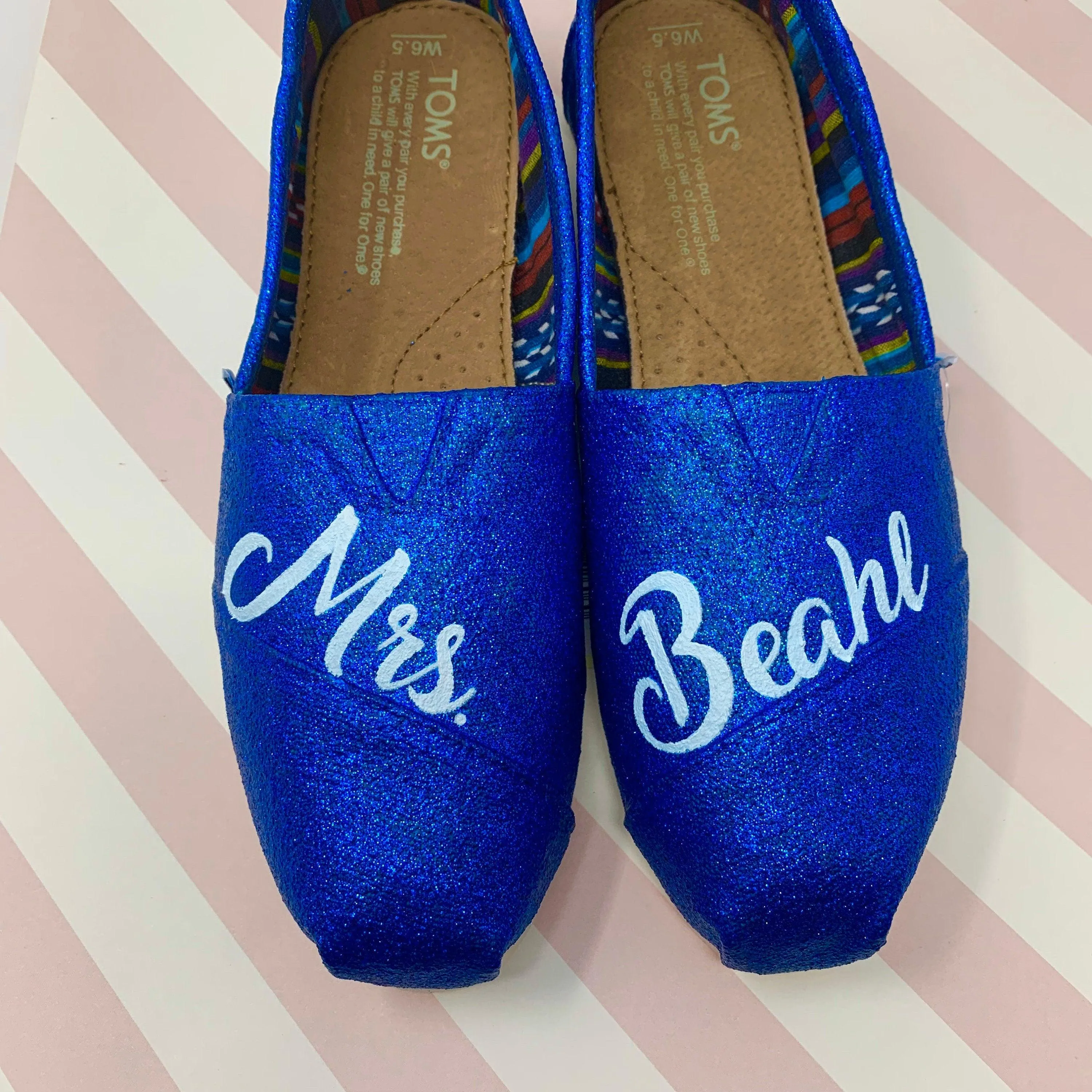 Royal Blue Wedding Glitter Shoes