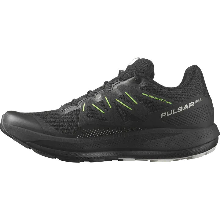 Salomon Pulsar Trail Shoe (Men's) Black / Black / Green Gecko