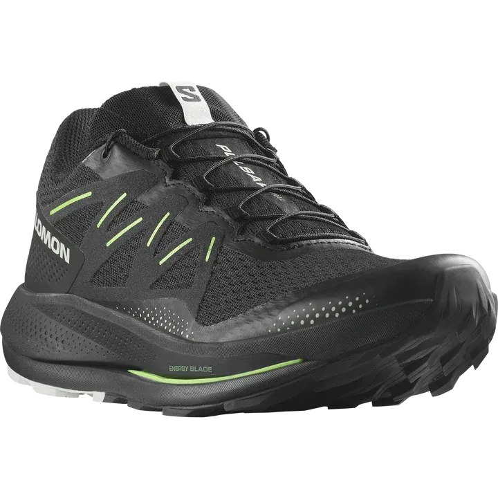 Salomon Pulsar Trail Shoe (Men's) Black / Black / Green Gecko