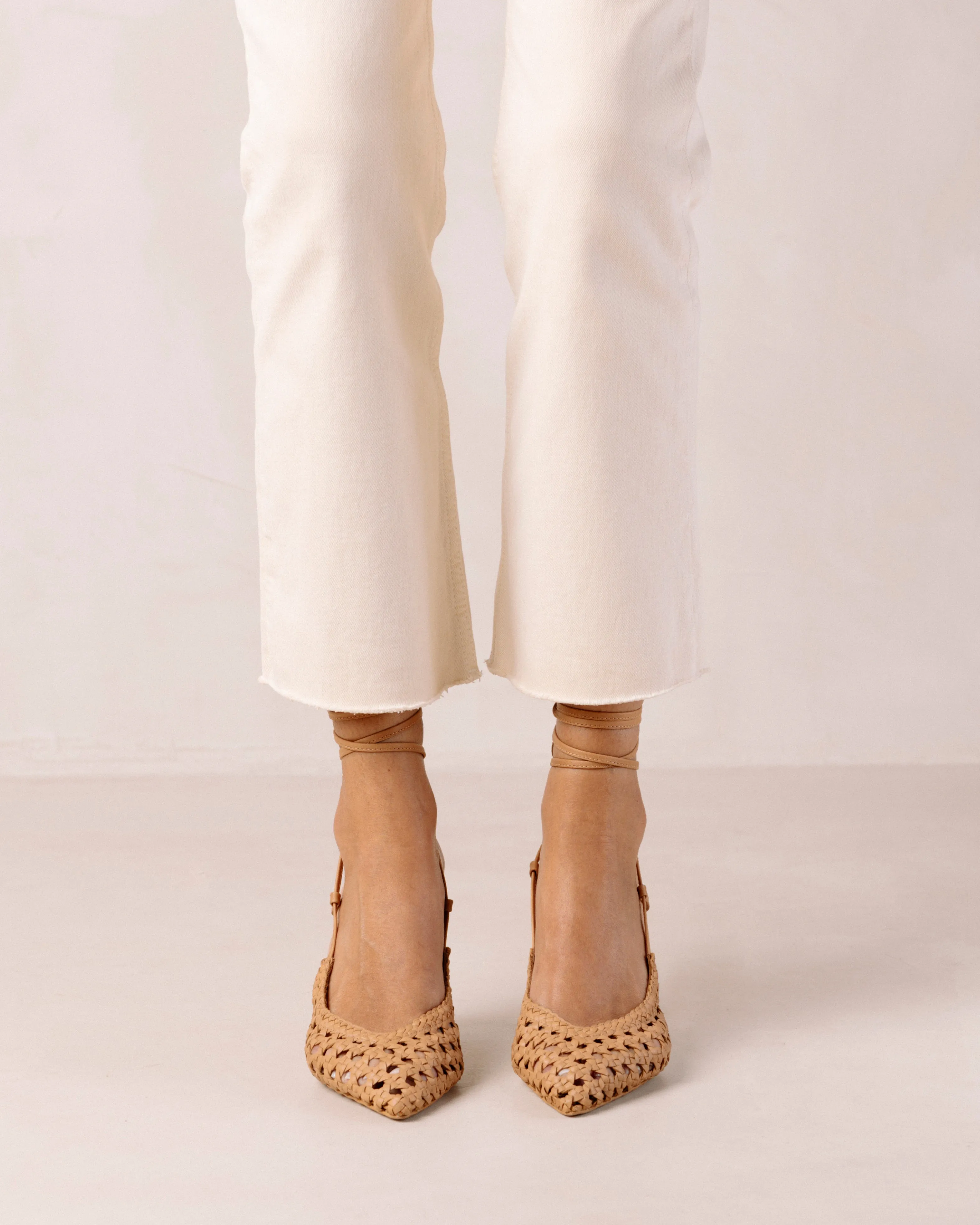 Sandstorm Camel Leather Pumps