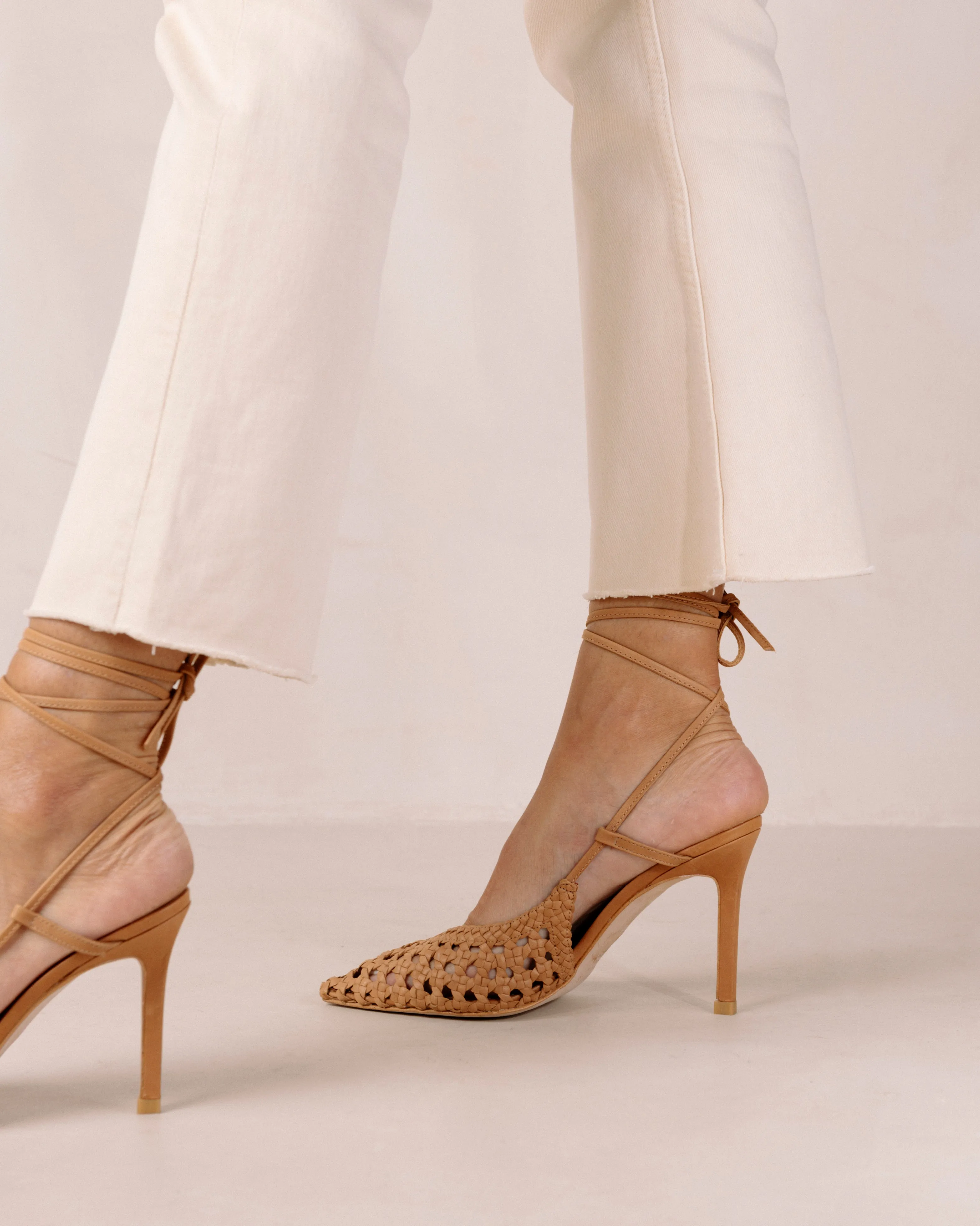 Sandstorm Camel Leather Pumps