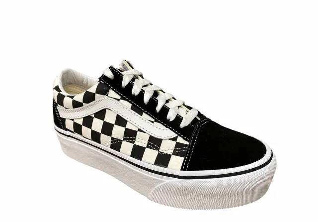 Vans women's sneakers shoe with wedge Old Skool Platform VN0A3B3UHRK1 checked black white