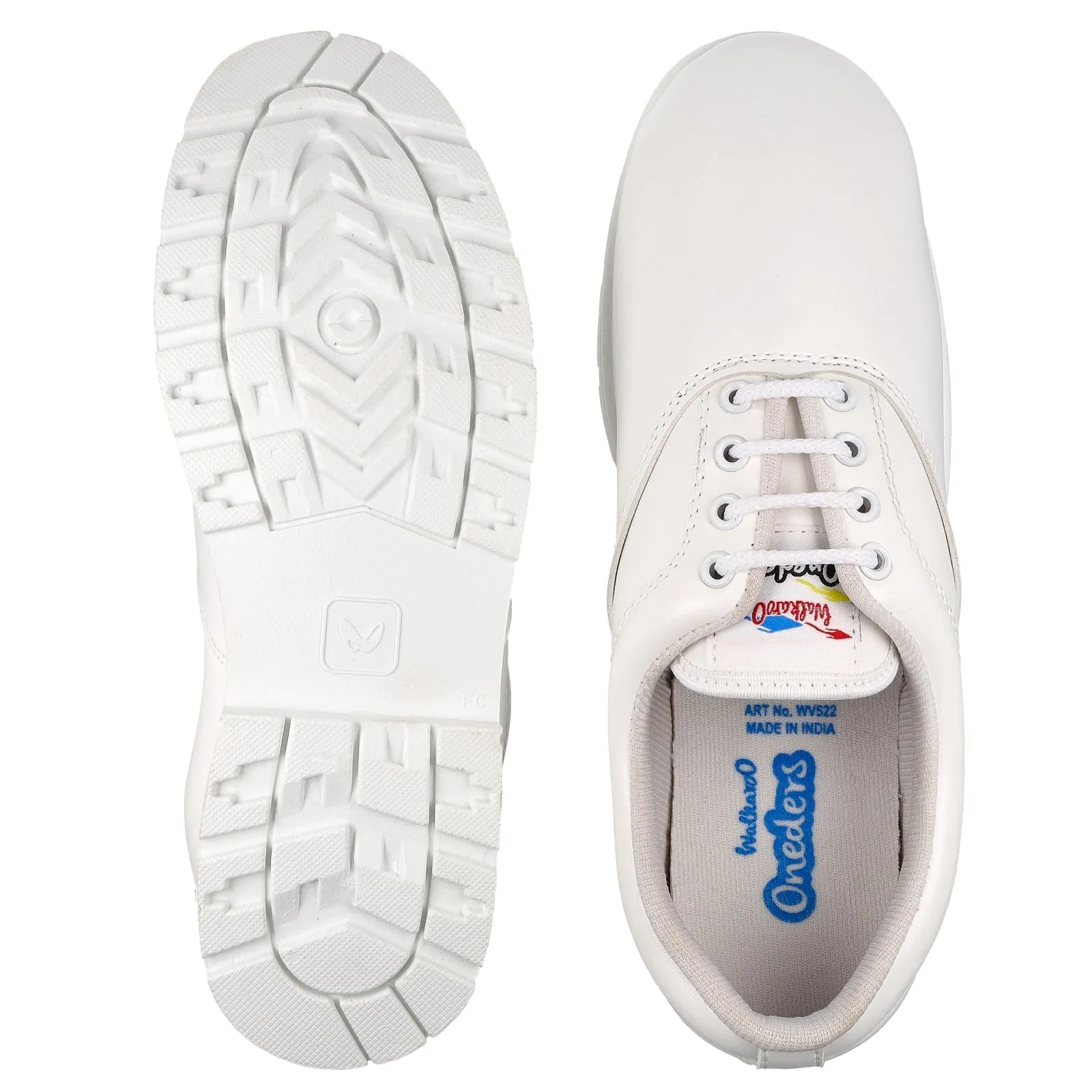 Walkaroo Kids School Shoes - WV522 White