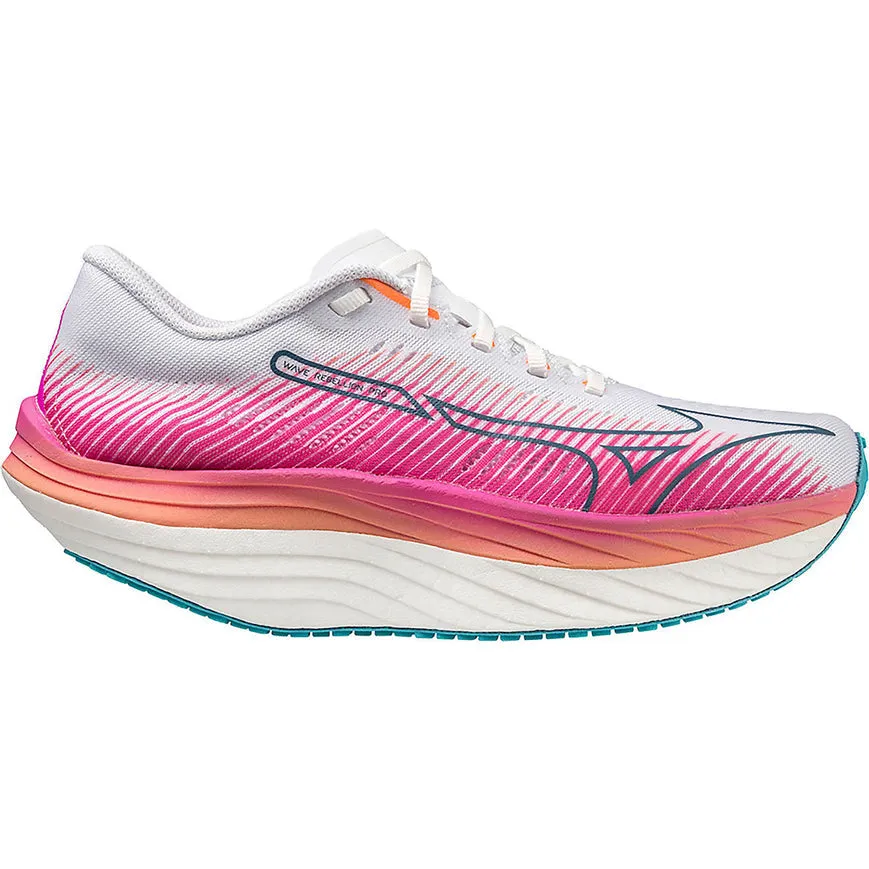 Women's Mizuno Wave Rebellion Pro, White/Silver, 10 B Medium