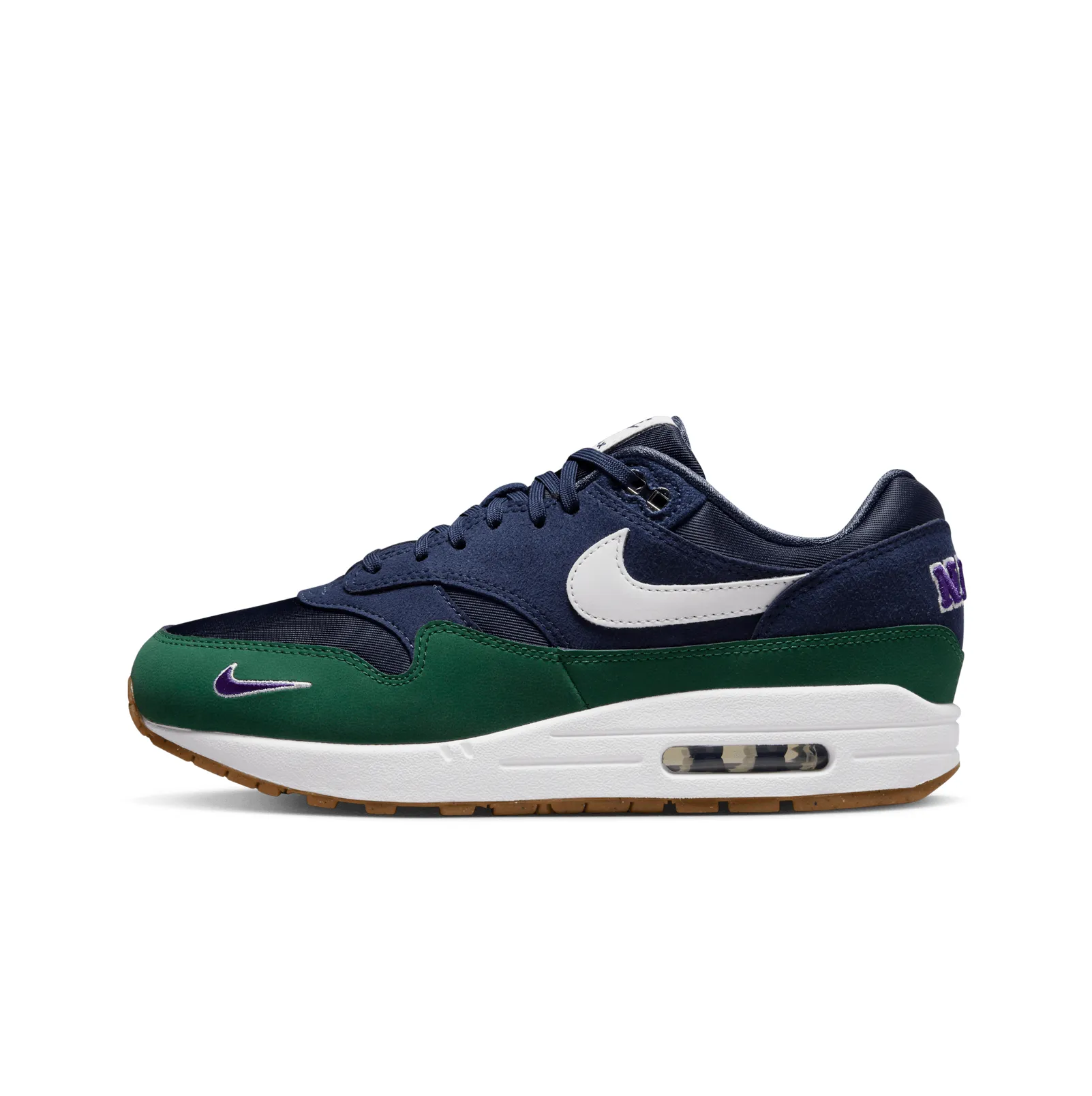 WOMEN'S NIKE AIR MAX 1 '87 - OBSIDIAN/WHITE-MIDNIGHT NAVY-GORGE GREEN